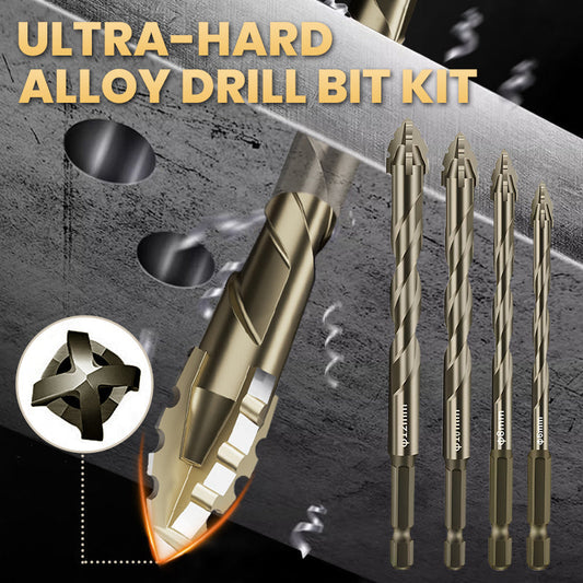 🔥2026 Hot Sale🔥High-Strength 4-Flute Serrated Eccentric Drill Bit Kit - Durable & Versatile for All DIY Projects