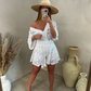 🔥ÚLTIMO DÍA 50% DE DESCUENTO - Traje casual corto de encaje con cuello en V dos piezas