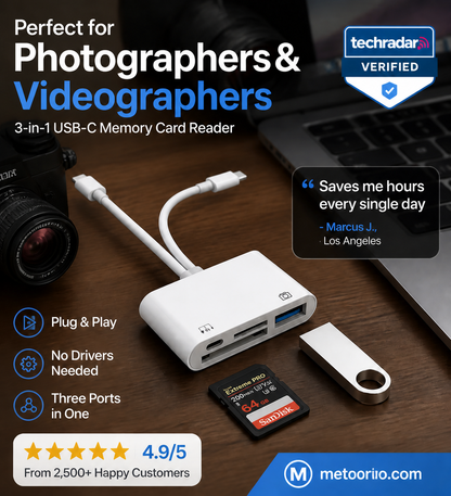Lector de tarjetas de memoria USB-C 3 en 1