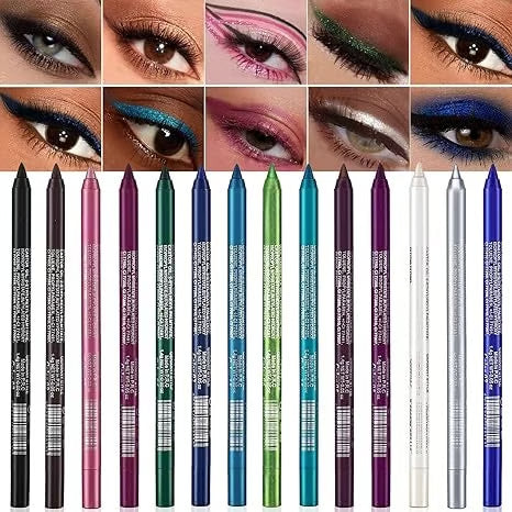 ✨ ¡VENTA FLASH 50% DE DESCUENTO! 🎨 Colección de Delineador de Ojos en Gel Sparkling – 14 Tonos Metálicos, Perlados e Impermeables 💄