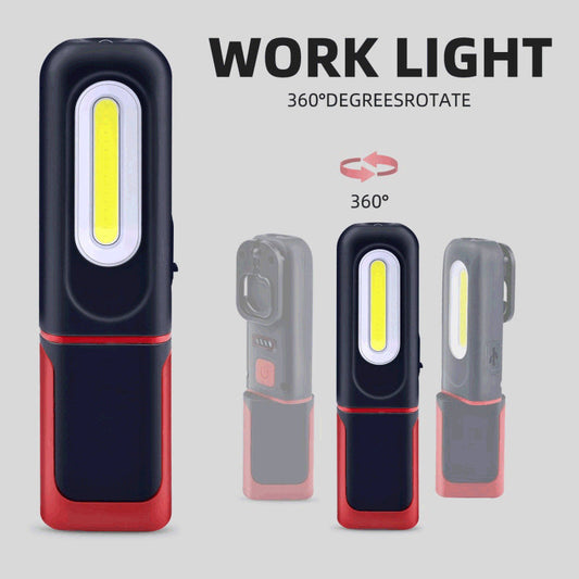 💡 PROMO FLASH 50% OFF! 🔦 SAKERPLUS Rechargeable Work Light – COB Flood + Focused Flashlight, 1200mAh, USB-C, IP54, Magnetic Base, 360° Hook, 180° Stand, 3 Modes 🏆
