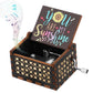 🎵"You Are My Sunshine" Musical Box, Hand Crank Wooden Engraved Music Box🎁