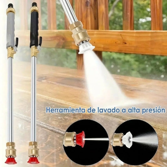 ⏰ ¡Oferta Limitada 50% OFF! 💥Pistola de agua de alta presión con 3 boquillas intercambiables - Aleación de aluminio resistente