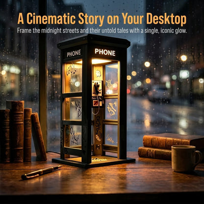 📞 LIMITED-TIME 50% OFF! ✨ Vintage Phone Booth Ambient Lamp – Warm Glow, Graffiti Art, Unique Decor 🎁