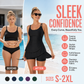🩳 ¡50% DE DESCUENTO! 🌺 Traje de Baño con Falda y Tirantes Dobles Fruncidos – Control de Abdomen, Soporte Seguro, Secado Rápido ✨