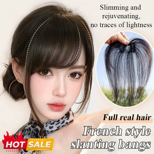 💇‍♀️ ¡OFERTA POR TIEMPO LIMITADO 50% DE DESCUENTO! 💫 Peluca de Flequillo Francés con Clip Sin Costuras – Corrige Línea Capilar, Malla Translúcida y 100% Transpirable ✨