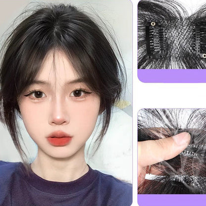 💇‍♀️ ¡OFERTA POR TIEMPO LIMITADO 50% DE DESCUENTO! 💫 Peluca de Flequillo Francés con Clip Sin Costuras – Corrige Línea Capilar, Malla Translúcida y 100% Transpirable ✨
