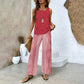 🌺 ¡Conjunto de dos piezas con estampado de moda para mujer – Combinación de camiseta sin mangas y pantalones!"