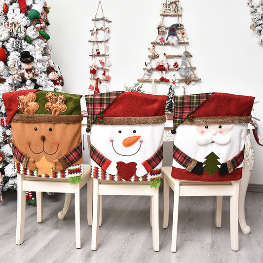 🎄 LIMITED-TIME 50% OFF! ✨ Christmas Chair Cover – Santa, Snowman & Elk Designs 🪑