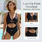 Monokini de playa con cordón delantero y recortes 👙✨ Muestra tu encanto