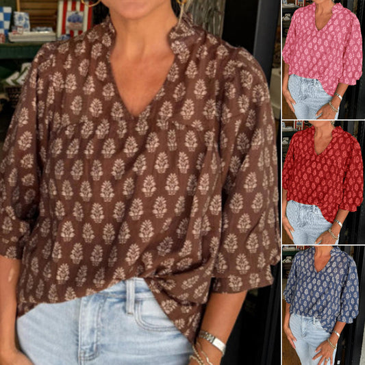 Top informal y holgado con estampado para mujer
