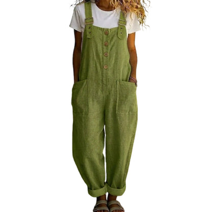 ⏰🔥 ¡Oferta Especial 50% OFF! 👖 Peto Casual de Mujer – Corte Holgado y Botones Elegantes para Comodidad Total 🌸✨