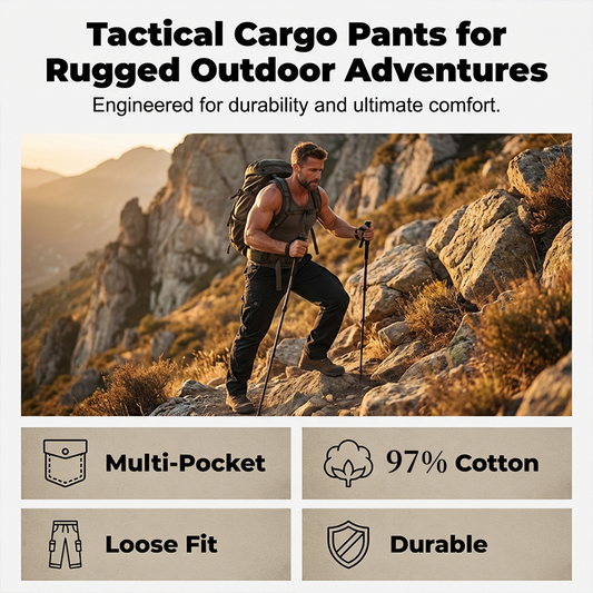 👖 ¡OFERTA POR TIEMPO LIMITADO 50% DE DESCUENTO! 🎒 Pantalones Tácticos Cargo de Algodón para Hombre – Múltiples Bolsillos, Tejido Transpirable, Corte Recto y Cintura Ajustable ✨