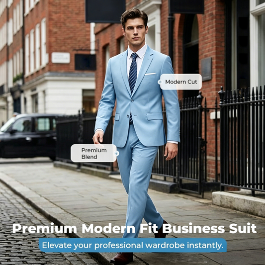 🤍¡Nueva llegada 50% OFF!✨Set de traje de negocios moderno de dos piezas para hombre