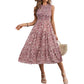 👗 LIMITED-TIME 50% OFF! 🌸 Women’s Sleeveless Floral Print Casual Dress – Smocked Bodice, Tiered Skirt, Midi Length ✨