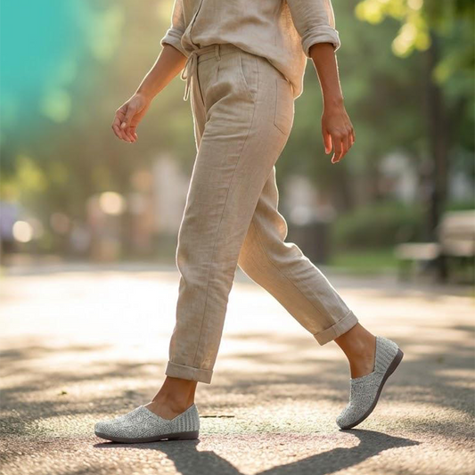 👡 ¡TIEMPO LIMITADO -50% DE DESCUENTO! 🌿 Zapatos planos de tela tejida transpirable para mujer (slip-on) – Cómodos, flexibles y antideslizantes 🌸