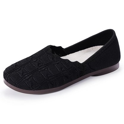 👡 ¡TIEMPO LIMITADO -50% DE DESCUENTO! 🌿 Zapatos planos de tela tejida transpirable para mujer (slip-on) – Cómodos, flexibles y antideslizantes 🌸