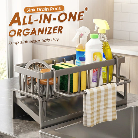 Escurridor de fregadero multifuncional para organización de cocina