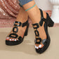 👠 ¡OFERTA DE LANZAMIENTO 2026 50% DE DESCUENTO! ⭐ Sandalias de Tacón Grueso de Mujer con Tira en T – Tira Trasera Elástica, Plataforma y Punta Abierta ✨
