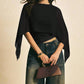 👗 ¡OFERTA POR TIEMPO LIMITADO 50% DE DESCUENTO! 🌹 Blusa Elegante de Mujer con Mangas de Chiffon – Diseño Asimétrico, Cintura Ajustada, Tejido Transpirable y Estilo de Día a Noche ✨