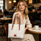 👜 ¡OFERTA POR TIEMPO LIMITADO 50% DE DESCUENTO! 💍 Bolso Tote de Encaje de Gran Capacidad – Diseño Romántico, Correas de PU Ajustables, Cierre Magnético y Organizado ✨