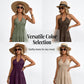 👗 ¡OFERTA DE VERANO 50% DE DESCUENTO! 🌺 Vestido Largo de Mujer Sin Espalda de Cuello Halter con Niveles – Escote en V, Tejido Fluido, Ajuste Seguro y Aire Vacacional ✨