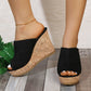Sandalias de cuña casuales con puntera descubierta (peep-toe) para mujer