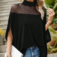 👚 ¡OFERTA POR TIEMPO LIMITADO 50% DE DESCUENTO! 🦇 Blusa Casual de Mujer de Cuello Alto con Mangas Murciélago – Transparente, Transpirable, Estilo Holgado y Versátil ✨