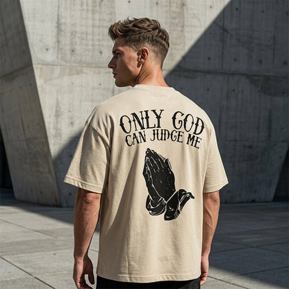 📢📢¡40% DE DESCUENTO!! ⏰👕 Camiseta gráfica de manos en oración para hombre – Algodón, casual, simbólica, versátil ✨