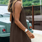 Vestido mini de tirantes tipo espagueti, sin espalda, para verano
