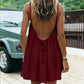 Vestido mini de tirantes tipo espagueti, sin espalda, para verano