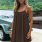 Vestido mini de tirantes tipo espagueti, sin espalda, para verano