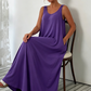 👗 ¡OFERTA POR TIEMPO LIMITADO -50%! ✨ Vestido largo (maxi) sin mangas para mujer – Color sólido, bolsillos laterales, corte en línea A, poliéster duradero 🌸