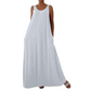 👗 ¡OFERTA POR TIEMPO LIMITADO -50%! ✨ Vestido largo (maxi) sin mangas para mujer – Color sólido, bolsillos laterales, corte en línea A, poliéster duradero 🌸