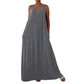 👗 ¡OFERTA POR TIEMPO LIMITADO -50%! ✨ Vestido largo (maxi) sin mangas para mujer – Color sólido, bolsillos laterales, corte en línea A, poliéster duradero 🌸