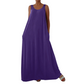 👗 ¡OFERTA POR TIEMPO LIMITADO -50%! ✨ Vestido largo (maxi) sin mangas para mujer – Color sólido, bolsillos laterales, corte en línea A, poliéster duradero 🌸