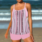 Tankini de dos piezas tipo blusón con shorts para mujer