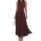 Vestido elegante con fruncido en la cintura y bolsillos para mujer
