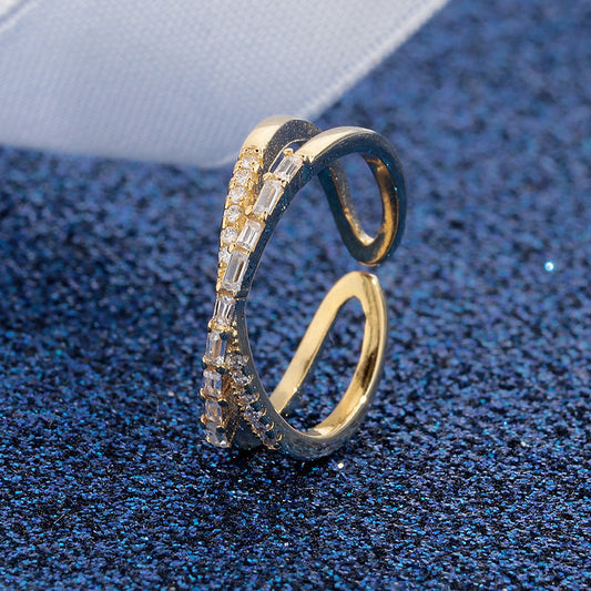 📢📢¡50% DE DESCUENTO! ⏰Anillo Ajustable de Doble Capa en Cruz