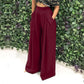 Pantalones elegantes de cintura alta para mujer