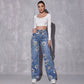 📢📢¡50% DE DESCUENTO! ⏰Vaqueros de mujer con estampado floral y pierna recta