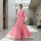 Flowing Cape Sleeve Top & Wrap Pants Set
