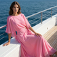 Flowing Cape Sleeve Top & Wrap Pants Set