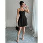 Vestido Mini Línea A con Fruncido para Mujer