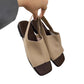 Sandalias retro de mujer con puntera cuadrada y talón abierto