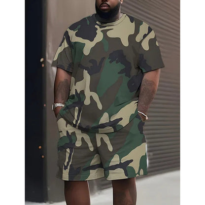 👕¡50% DESCUENTO!🩳Conjunto de Camiseta y Shorts de Camuflaje para Hombre – Coordinado, Relajado y Transpirable 🌿