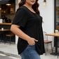 👚 ¡50% DE DESCUENTO AHORA! ✨ Camiseta de manga abullonada con frente plisado para mujer – Suave, transpirable y elegante – perfecta para el trabajo, el brunch o los días de primavera 🌸