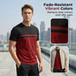 Camiseta cuello tripulación color-bloque hombre