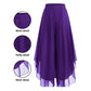 Pantalones de pata ancha de gasa asimétrica para mujer