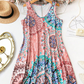 🌸Oferta caliente de verano✨ Vestido de verano estampado, casual, sin mangas y corte en línea A
